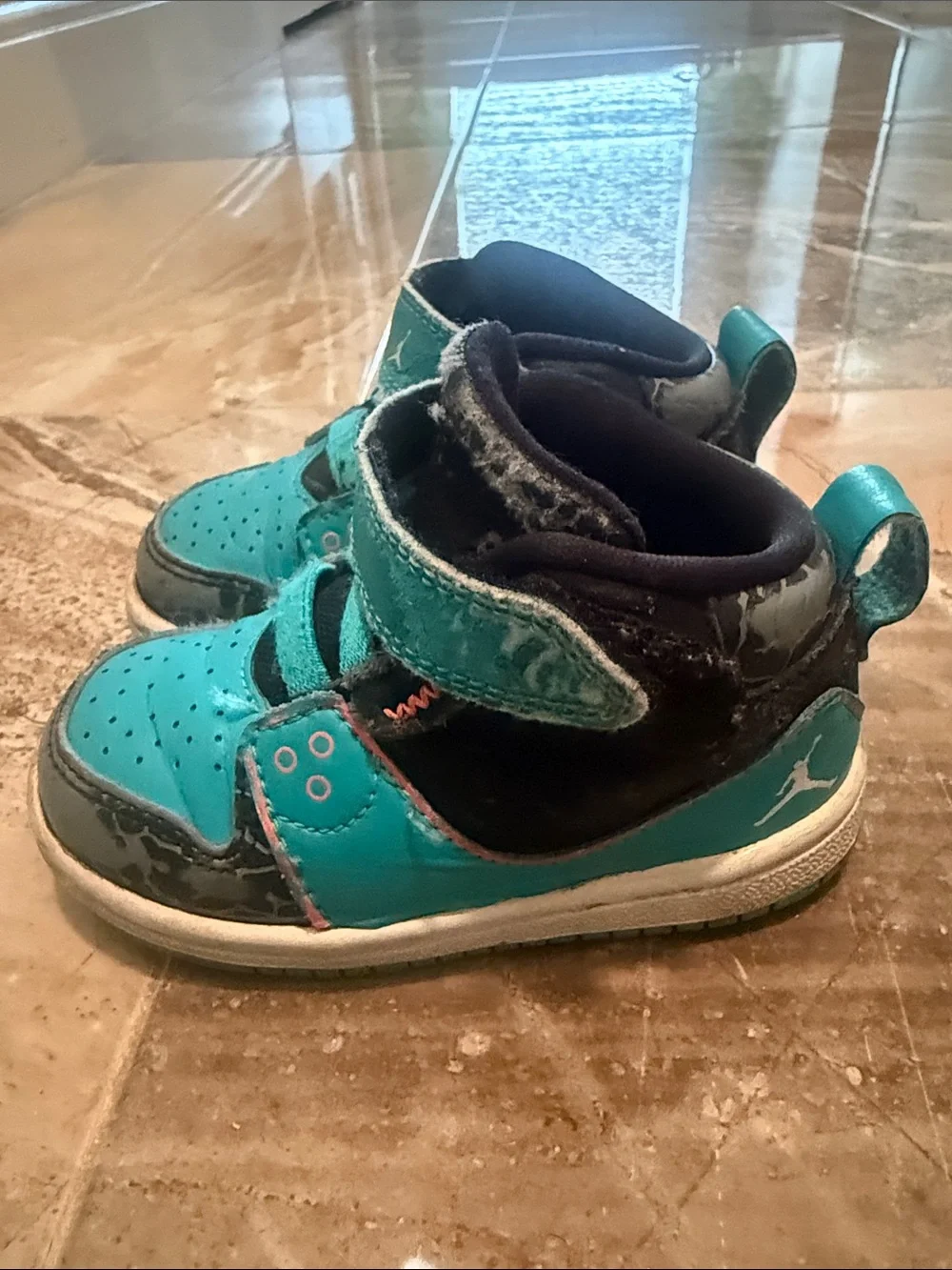 BABY BOY SZ 5 SHOES - Jordan’s sneakers 2 pair and Cat & Jack sandals